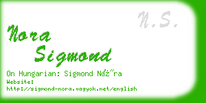 nora sigmond business card